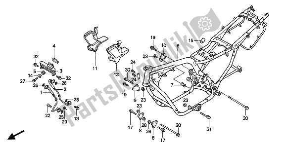 All parts for the Frame Body of the Honda CB 750F2 1994