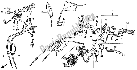 Wszystkie części do Prze?? Cznik I Kabel Honda CMX 250C 1997