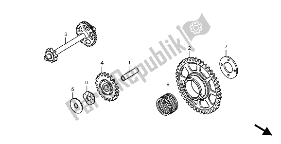All parts for the Starting Driven Gear of the Honda CB 600 FA Hornet 2008