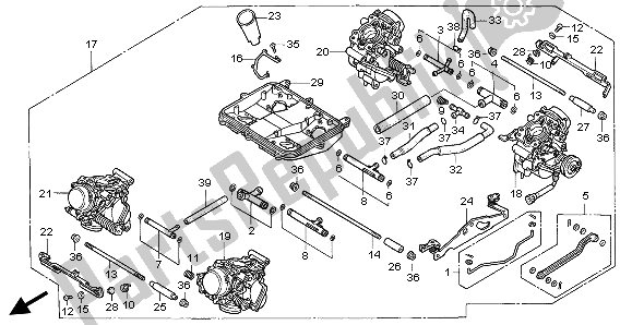 All parts for the Carburator (assy) of the Honda VF 750C 1996