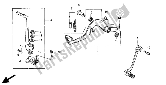 Todas las partes para Brazo De Arranque De Pedal de Honda CR 80 RB LW 2002