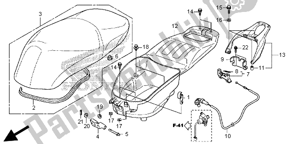 Todas las partes para Caja De Equipaje Y Asiento de Honda SH 300 RA 2013