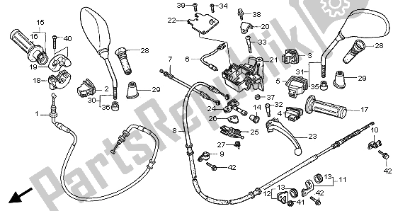 Tutte le parti per il Maniglia Leva E Interruttore E Cavo del Honda SH 150R 2008