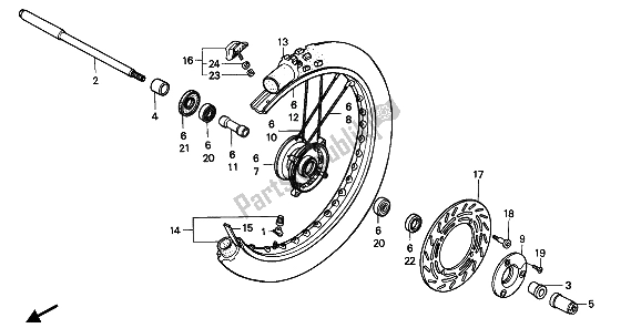 Todas las partes para Rueda Delantera de Honda CR 250R 1990