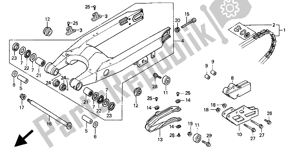 Todas las partes para Basculante Y Cadena De Transmisión de Honda CR 250R 1994