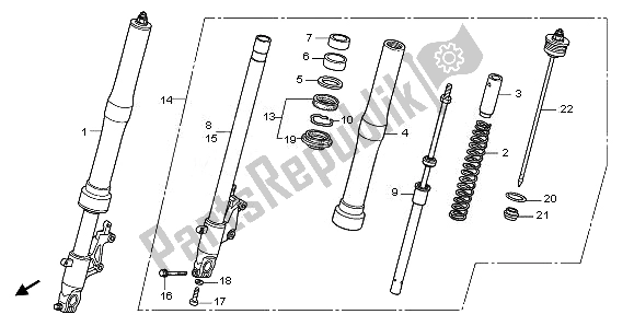 All parts for the Front Fork of the Honda CB 600 FA Hornet 2011