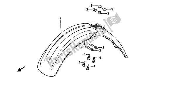 All parts for the Front Fender of the Honda CR 500R 1 1990