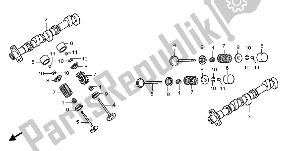 All parts for the Camshaft & Valve of the Honda GL 1800A 2003