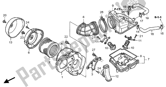 Alle onderdelen voor de Luchtfilter van de Honda VT 125C 2001