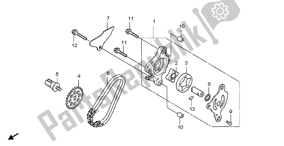 All parts for the Oil Pump of the Honda NSS 250A 2009