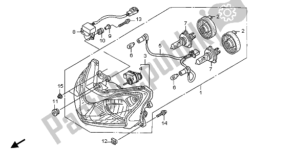 Tutte le parti per il Faro (eu) del Honda ST 1300A 2009