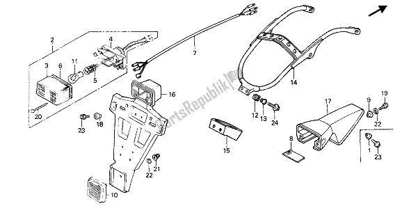 Tutte le parti per il Fanale Posteriore del Honda XR 600R 1987