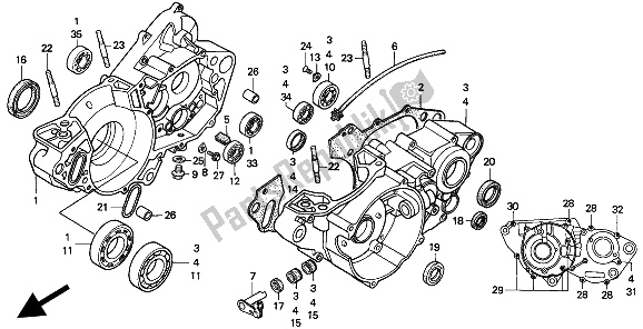Todas las partes para Caja Del Cigüeñal de Honda CR 250R 1993