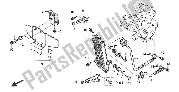 Tutte le parti per il Radiatore Dell'olio del Honda VTR 1000 SP 2005