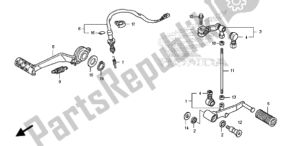 All parts for the Pedal of the Honda CB 600F Hornet 2013