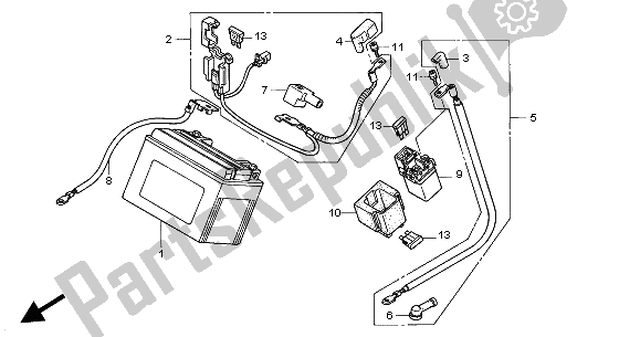 Tutte le parti per il Batteria del Honda VTR 1000 SP 2004