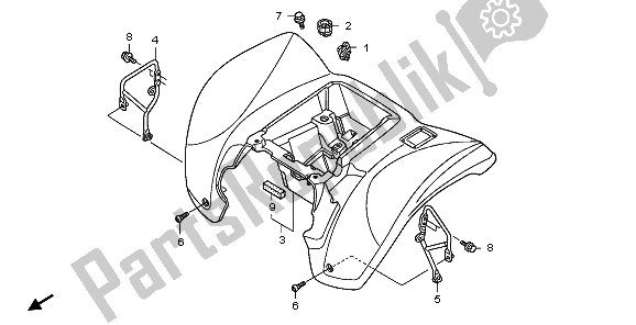 Todas las partes para Guardabarros Trasero de Honda TRX 250 EX Sporttrax 2003