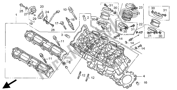 Tutte le parti per il Testata del Honda CBR 1100 XX 1999