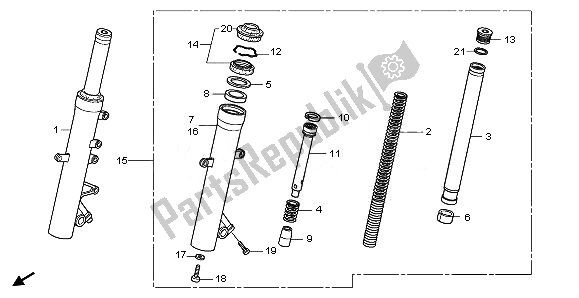 All parts for the Front Fork of the Honda NSS 250S 2010