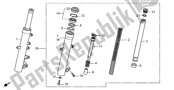 All parts for the Front Fork of the Honda NSS 250S 2010