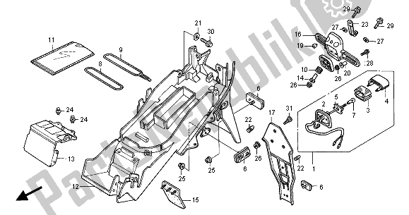 Toutes les pièces pour le Garde-boue Arrière du Honda CBR 600 FR 2001