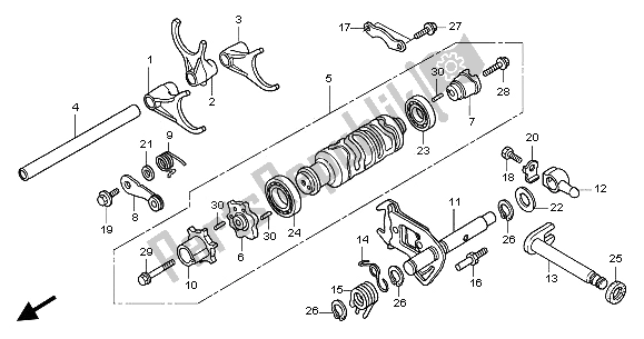 Todas las partes para Cambio De Tambor Y Horquilla De Cambio de Honda GL 1800A 2002