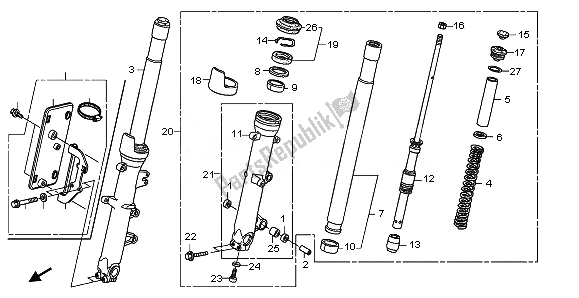 Tutte le parti per il Forcella Anteriore del Honda ST 1300 2008