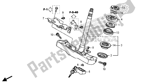 All parts for the Steering Stem of the Honda VT 750 CS 2013
