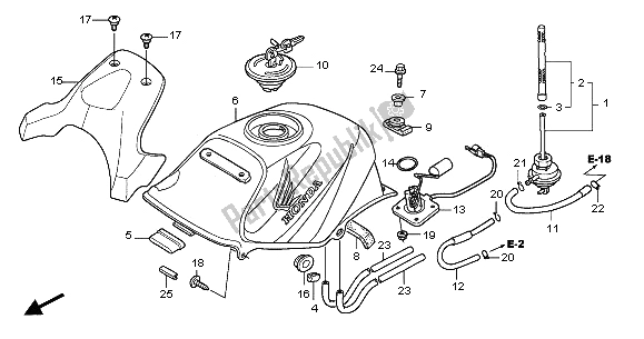 All parts for the Fuel Tank of the Honda CBR 125 RS 2005
