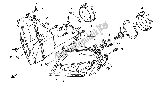 Todas as partes de Farol do Honda CBF 1000F 2010