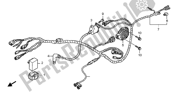 All parts for the Wire Harness of the Honda TRX 250 EX Sporttrax 2004