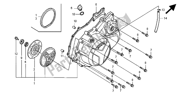 Tutte le parti per il Coperchio Carter Destro del Honda VTR 1000F 2000