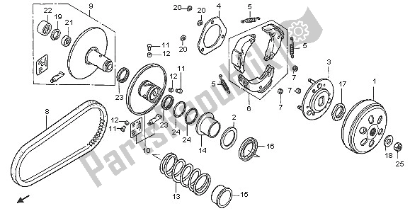 All parts for the Driven Face of the Honda SH 125 2005