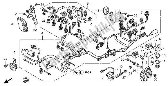 All parts for the Wire Harness of the Honda CBF 600 SA 2009