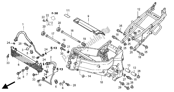 Tutte le parti per il Corpo Del Telaio E Radiatore Dell'olio del Honda CBR 1100 XX 2000