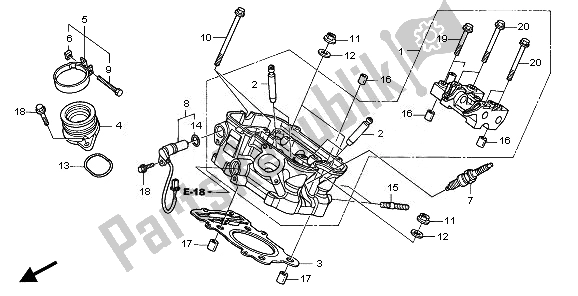 Tutte le parti per il Testata Posteriore del Honda NT 700V 2010