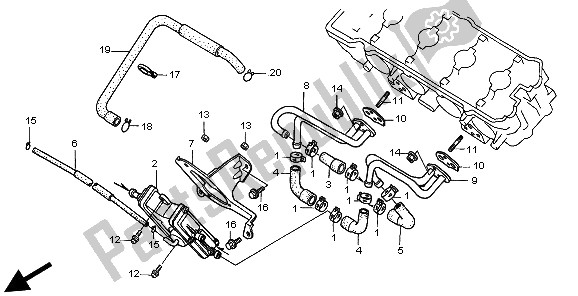 All parts for the Air Suction Valve of the Honda CB 600F Hornet 1998