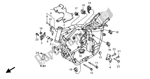 Tutte le parti per il Corpo Del Telaio del Honda VT 750 DC 2002