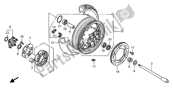 Toutes les pièces pour le Roue Arrière du Honda GL 1500A 1997