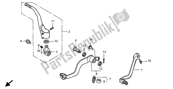 Todas las partes para Pedal Y Brazo De Arranque de Honda CR 125R 2001