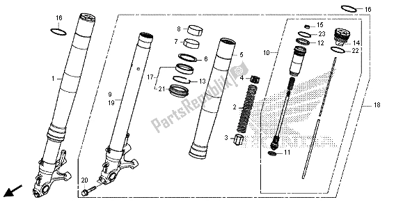 Tutte le parti per il Forcella Anteriore del Honda CBR 600 RR 2013