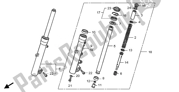 All parts for the Front Fork of the Honda FJS 400 2011