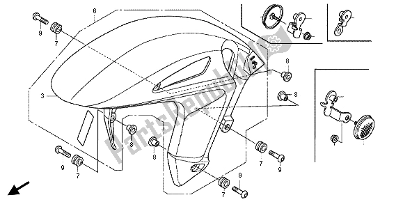 Todas las partes para Guardabarros Delantero de Honda CBR 1000 RR 2013