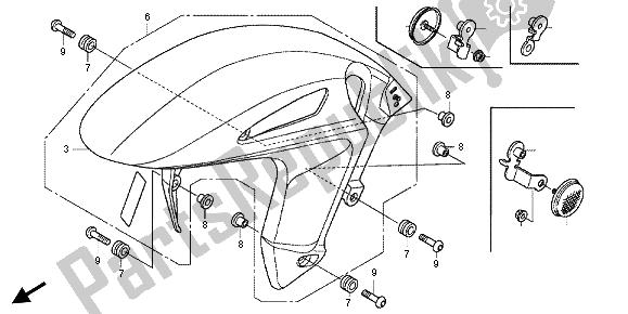All parts for the Front Fender of the Honda CBR 1000 RR 2013