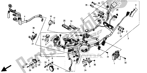 All parts for the Wire Harness of the Honda CB 500F 2013