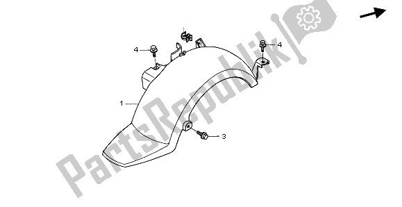 Tutte le parti per il Parafango Posteriore del Honda NPS 50 2007