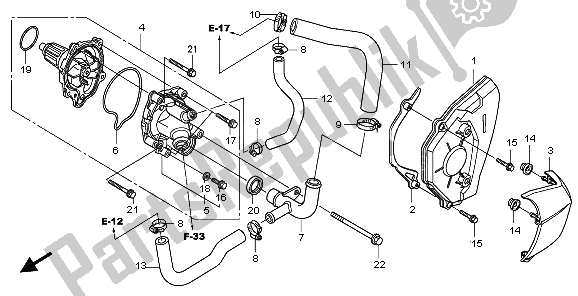 All parts for the Water Pump of the Honda CB 600F3 Hornet 2009