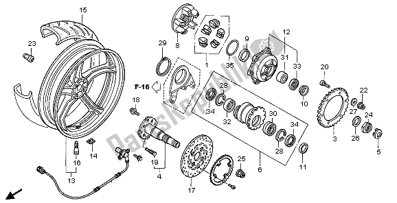 Tutte le parti per il Ruota Posteriore del Honda VFR 800 2009