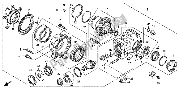 Todas as partes de Engrenagem Final Conduzida do Honda VFR 1200F 2012