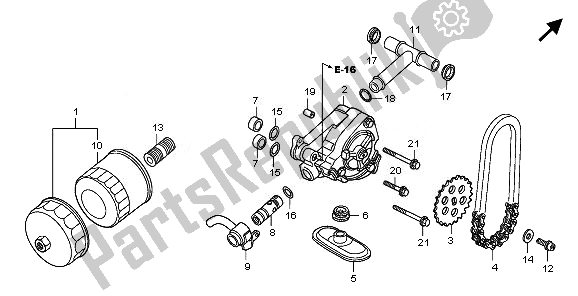 All parts for the Oil Filter & Oil Pump of the Honda XL 700V Transalp 2008